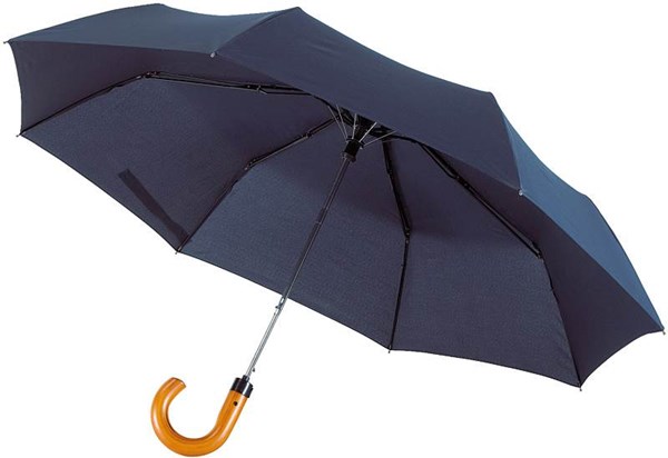 Obrázky: Modrý trojdielny automatický skladací dáždnik 