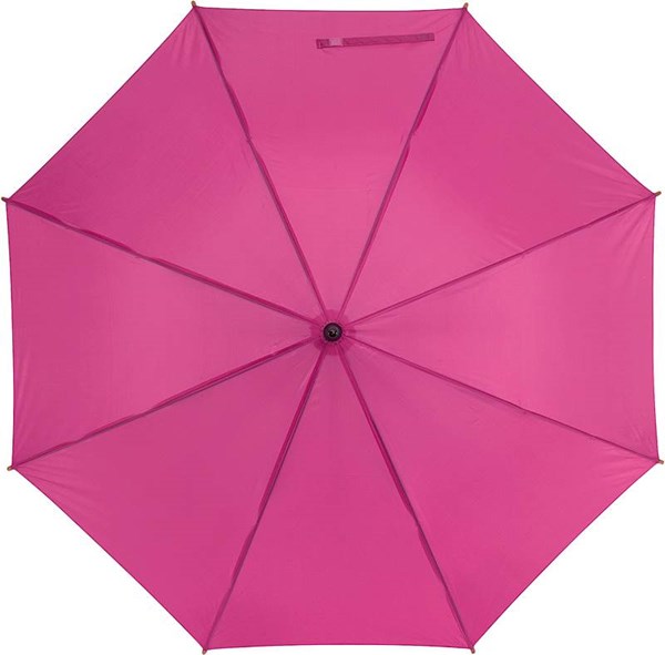 Obrázky: Ružový automatický dáždnik s drevenou rukoväťou, Obrázok 2