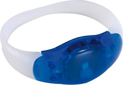 Obrázky: Transparentný modrý 3x LED silikónový náramok