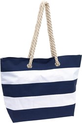 Obrázky: Plážová taška s modrými pásikmi,rukoväte z bavlny