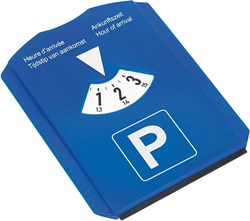 Obrázky: Modré parkovacie hodiny so škrabkou a stierkou