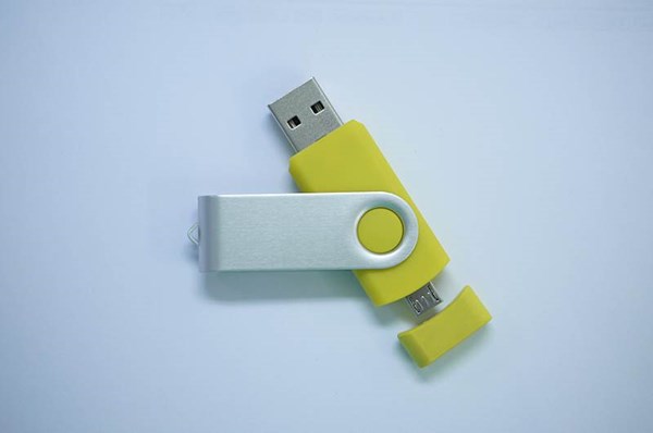 Obrázky: ROTATE  OTG flash disk 1GB s mikro USB, žltý