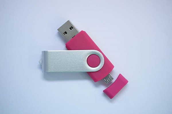 Obrázky: ROTATE  OTG flash disk 4GB s mikro USB,  ružový