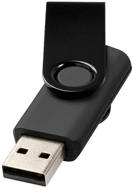 Obrázky: Twister metal čierny USB flash disk,prívesok, 1GB