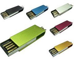 Obrázky: Mini rotujúci zlatý USB flash disk 16GB