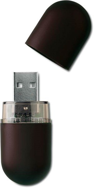 Obrázky: Infocap čierny oválny USB flash disk, pútko 32GB, Obrázok 2
