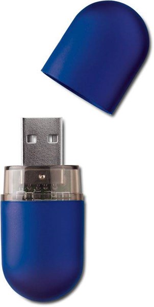 Obrázky: USB kľúč Infocap oválny s pútkom, 16GB, modrá, Obrázok 2