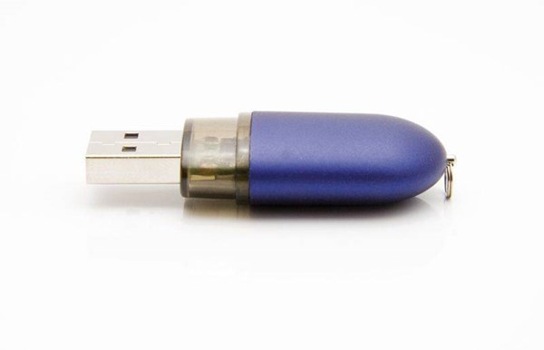 Obrázky: USB kľúč Infocap oválny s pútkom, 16GB, modrá, Obrázok 3