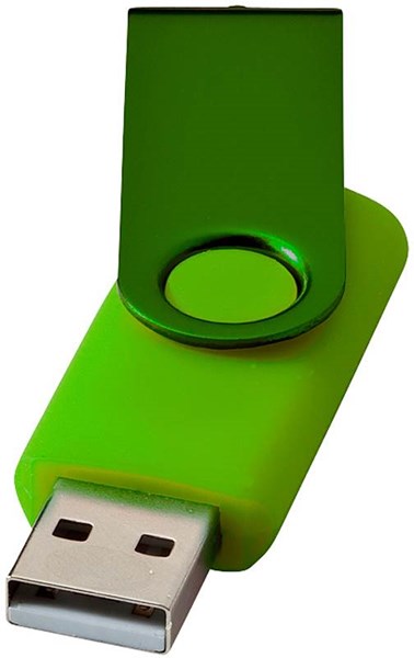 Obrázky: Twister metal zelený USB flash disk,prívesok,16GB