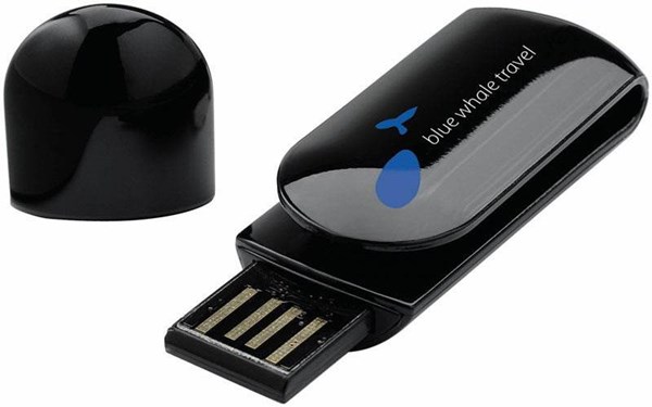 Obrázky: USB kľúč Clip s plochou pre tlač 16GB, čierna