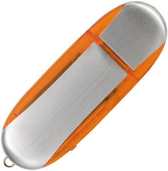 Obrázky: USB kľúč s krytkou, 4 GB,  strieborná/oranžová, Obrázok 2