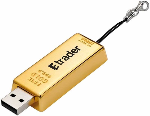 Obrázky: USB kľúč v tvare zlatej tehličky 8 GB