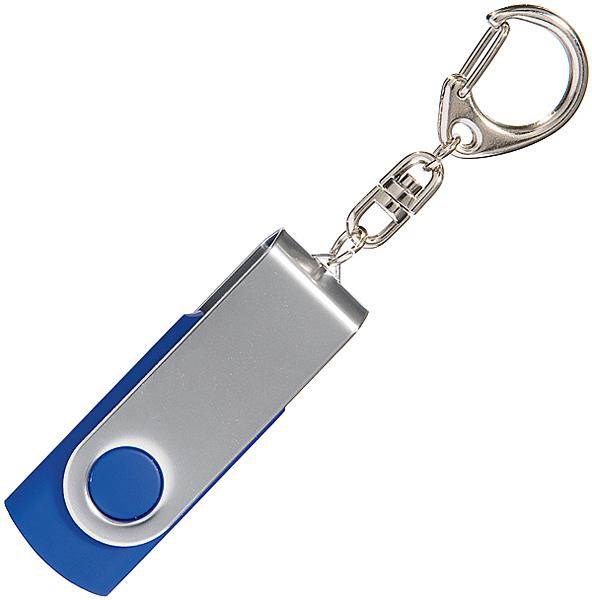 Obrázky: USB kľúč Twister na prívesku,16GB,strieborná-modrá, Obrázok 2