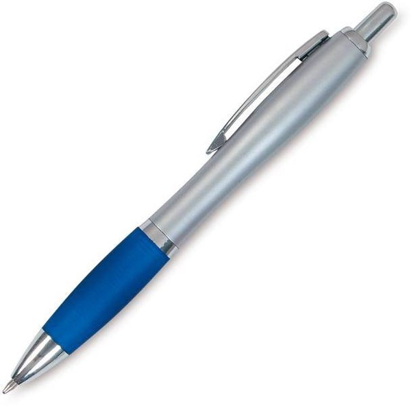 Obrázky: OKAY,guličkové pero,modrá/strieborná, Obrázok 1