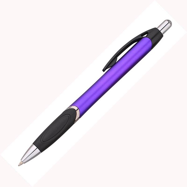 Obrázky: Guličkové pero s metalízou VERA,fialová, Obrázok 1
