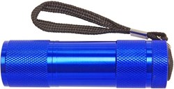 Obrázky: Kovová baterka s 9 LED v modrej farbe