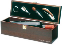 Obrázky: Drevený box na víno s príslušen.(bez fľaše),hnedá