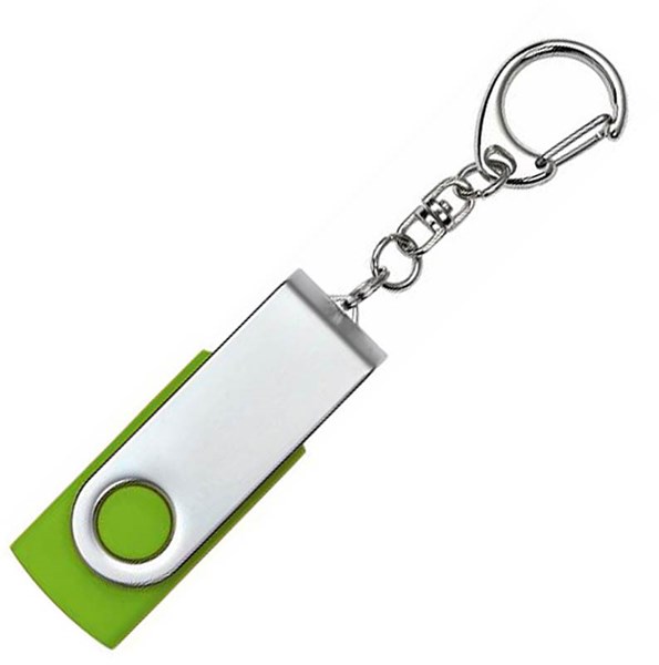 Obrázky: Twister str.-zelený USB flash disk,prívesok,16GB