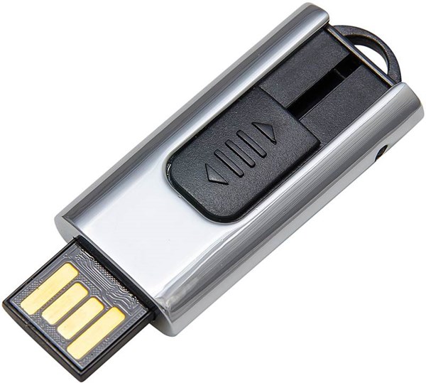 Obrázky: Malý kovový vysúvací USB flash disk s očkom 16GB, Obrázok 2