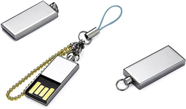 Obrázky: Malý kovový USB flash disk s krúžkom 16GB, Obrázok 3