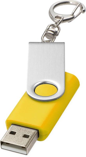 Obrázky: Twister strieb.-žltý USB flash disk,prívesok,32GB, Obrázok 2