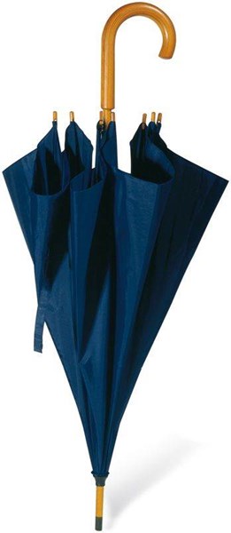 Obrázky: Automatický dáždnik, drevená rúčka, modrá