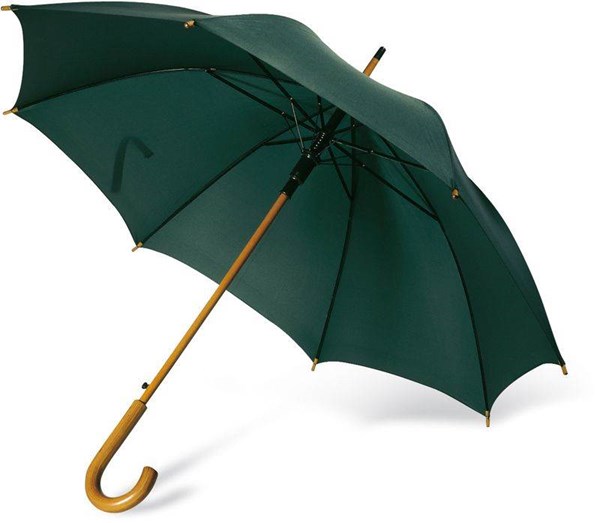 Obrázky: Automatický dáždnik, drevená rúčka, zelená
