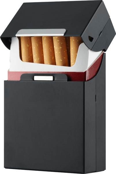 Obrázky: Čierny obal na cigarety s magnetickým uzáverom, Obrázok 1