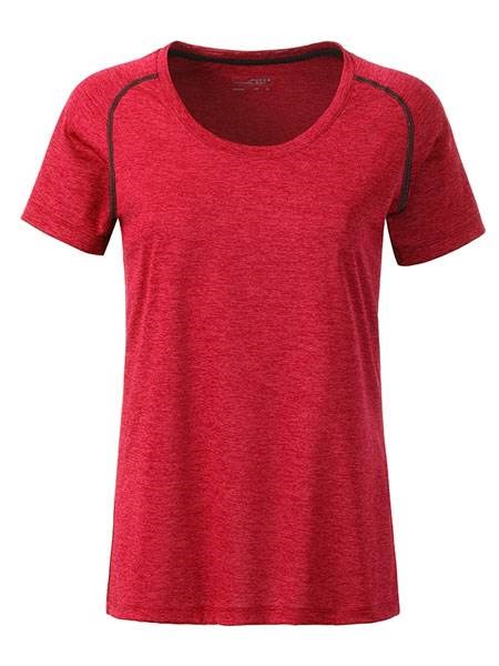 Obrázky: Dámske funkčné tričko SPORT 130, červený melír L, Obrázok 2