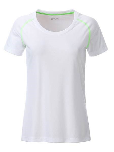 Obrázky: Dámske funkčné tričko SPORT 130, biela/zelená S, Obrázok 2