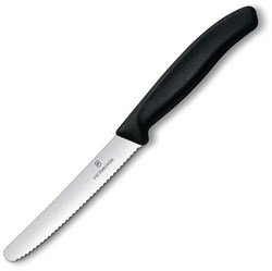 Obrázky: Čierny nôž na rajčiny VICTORINOX, vlnková čepeľ