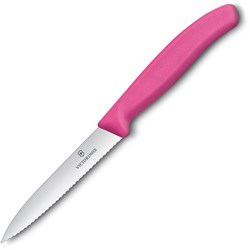 Obrázky: Ružový nôž na zeleninu VICTORINOX, vlnkové ostrie