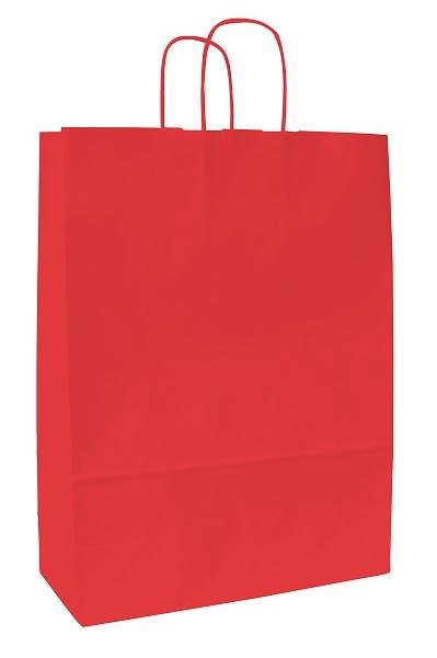 Obrázky: Papierová taška červená 18x8x20 cm, krútená šnúra, Obrázok 1