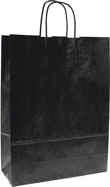 Obrázky: Papierová taška 18x8x25 cm, skrútená šnúrka,čierna