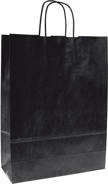 Obrázky: Papierová taška 23x10x32 cm,skrútená šnúrka,čierna