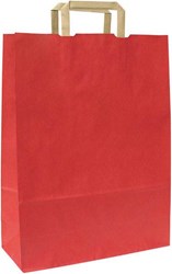 Obrázky: Papierová taška 23x10x32 cm,ploché držadlo,červená