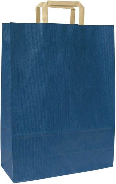 Obrázky: Papierová taška 23x10x32 cm, ploché držadlo,modrá