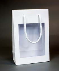 Obrázky: Papierová taška s okienkom 16x8x24 cm,textil.šnúr.