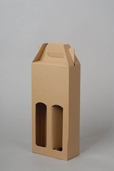 Obrázky: Papierová krabica na 2 fľ.vína alebo piva,prírodná