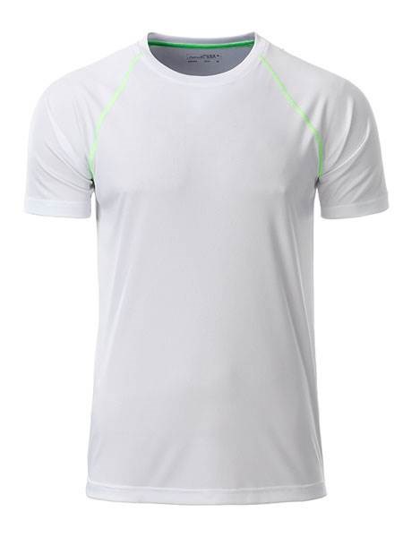 Obrázky: Pánske funkčné tričko SPORT 130,biela/zelená XL, Obrázok 2
