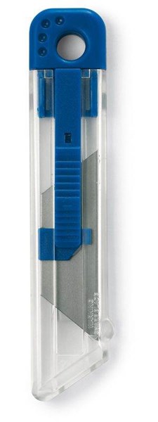Obrázky: Transparentný zasúvací nôž s far.doplnkami, modrá