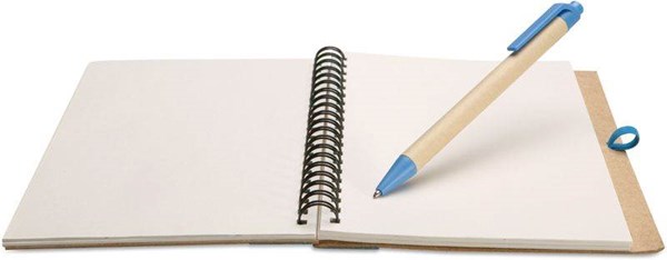 Obrázky: Poznámk.blok, guličkové pero, recykl.mat.,modrá, Obrázok 2