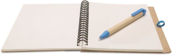 Obrázky: Poznámk.blok, guličkové pero, recykl.mat.,modrá, Obrázok 3