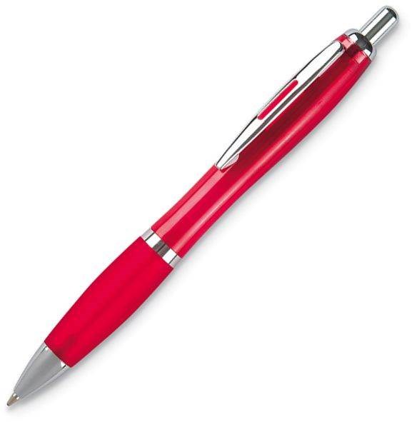Obrázky: OKAY, guličkové pero, transparentná červená, Obrázok 2