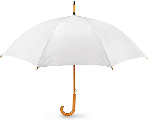 Obrázky: Biely automatický dáždnik so zahnutou rúčkou