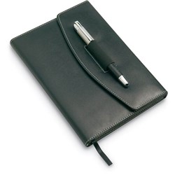 Obrázky: Poznámkový blok s guličkovým perom, čierna
