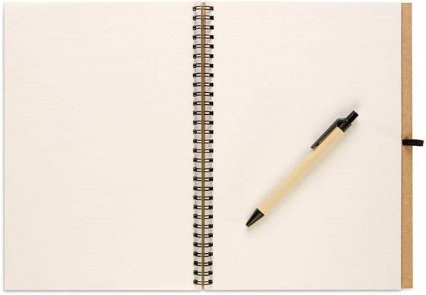 Obrázky: Zápisník s perom, recyklovateľný,čierna, Obrázok 2