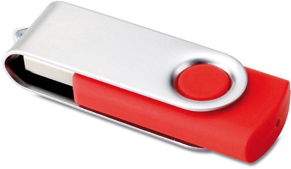 Obrázky: USB kľúč Techmate vyklápací, 2GB, červená-strieb., Obrázok 3