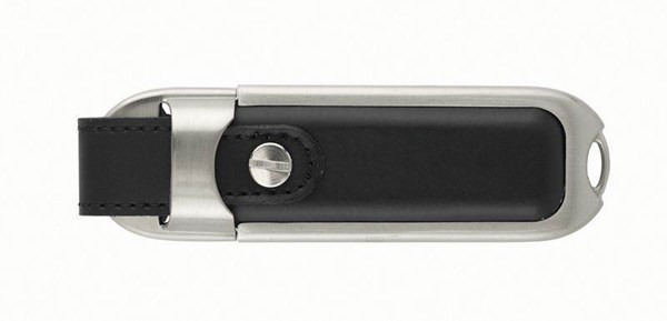 Obrázky: USB kľúč Datashield, kov.-kož. púzdro 16GB, čierna, Obrázok 6