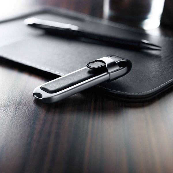 Obrázky: USB kľúč Datashield, kov.-kož. púzdro 16GB, čierna, Obrázok 6